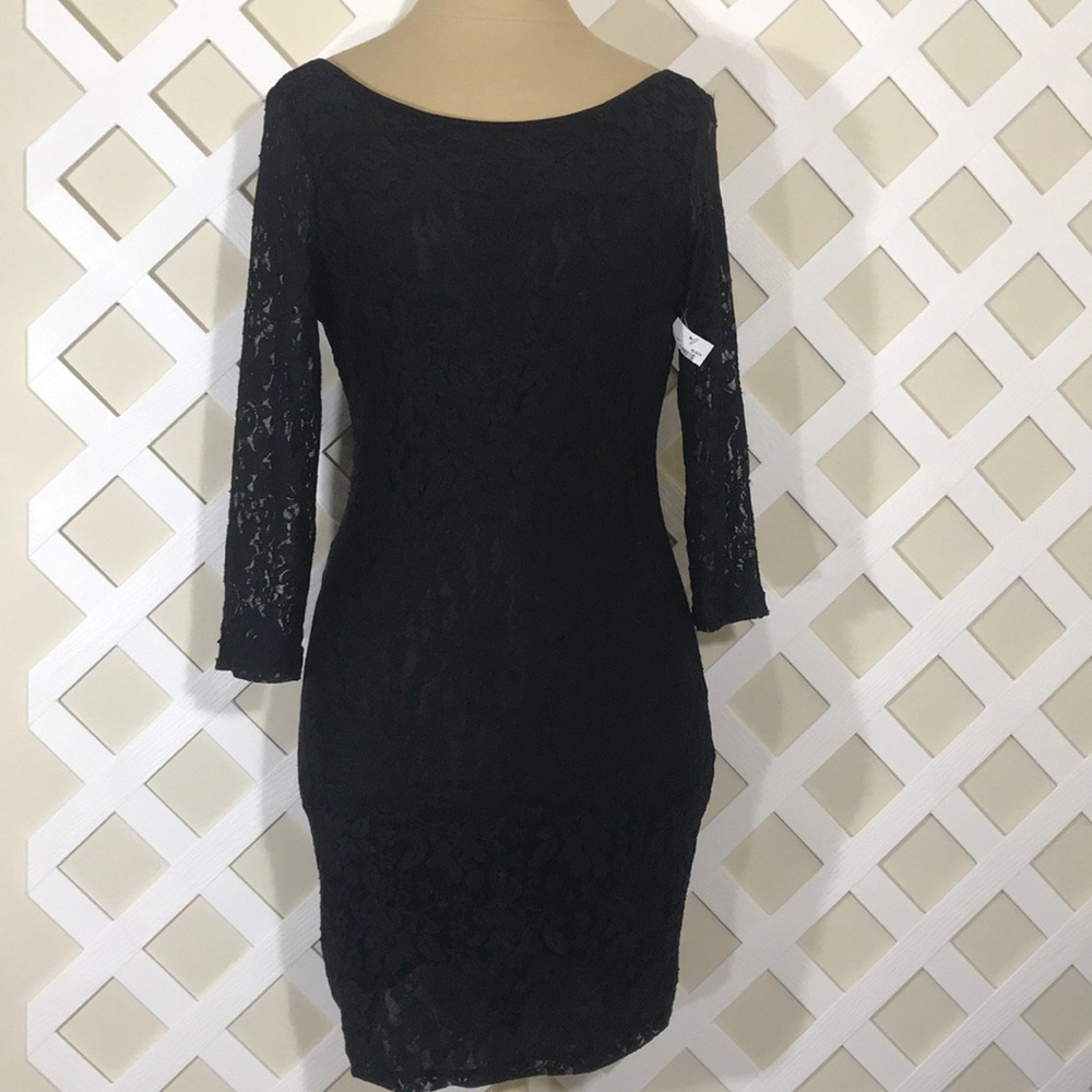 SUGAR & SPICE black lace backless dress size M NWT